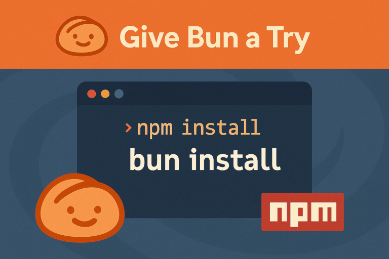 Terminal window showing Bun replacing npm for package management