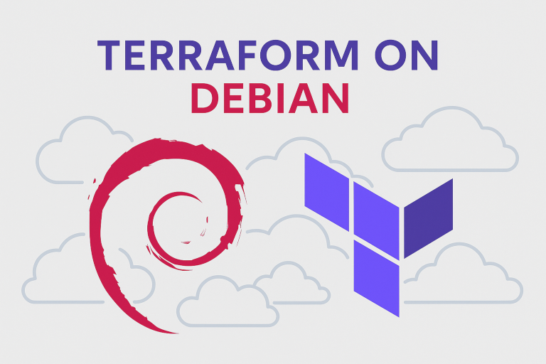 Terminal showing Terraform init on Debian
